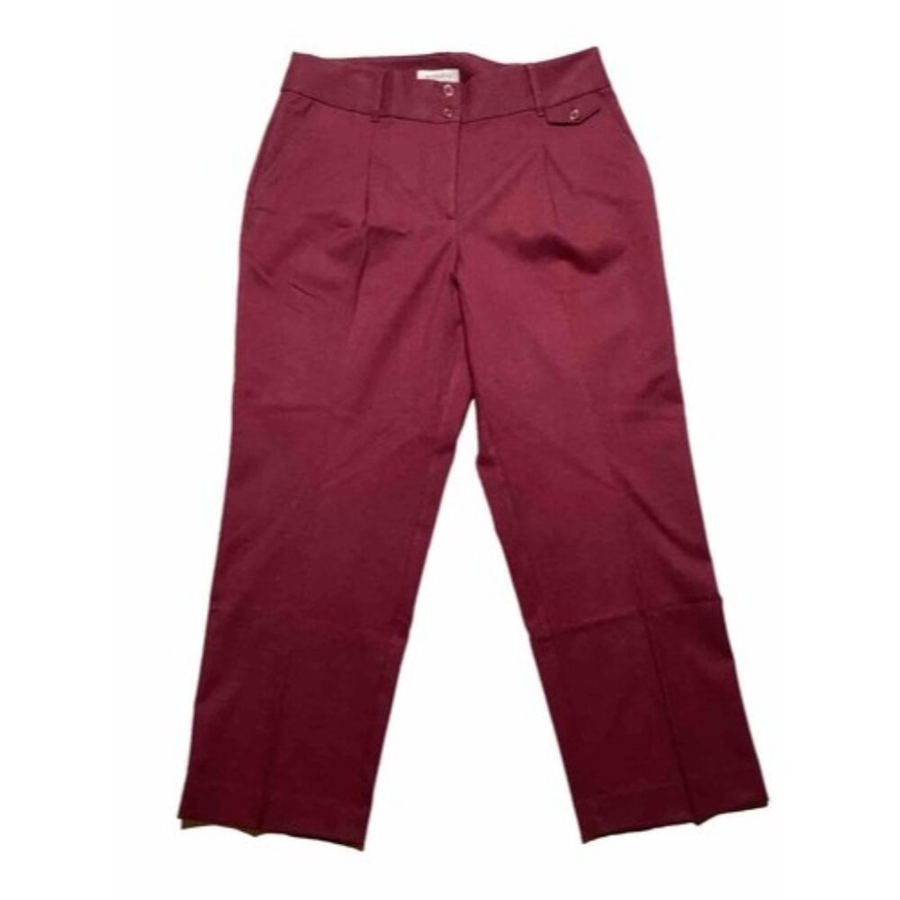 Liz Claiborne Slim Leg Ankle Pants Burgundy Women’s Size 12 NWT Trouser